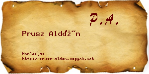 Prusz Aldán névjegykártya